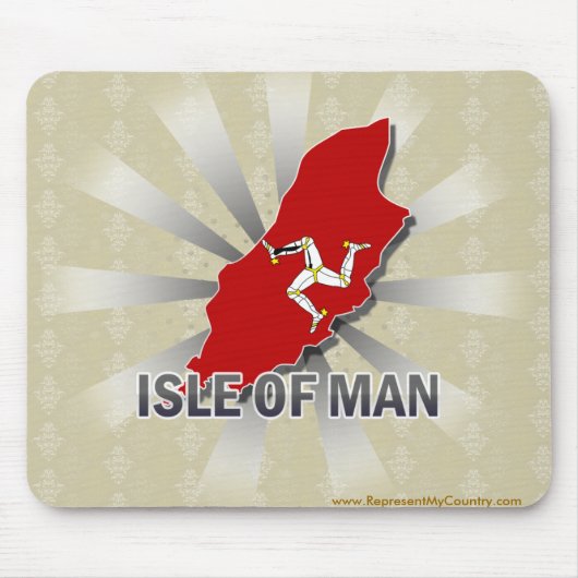Tapis De Souris Carte 2,0 de drapeau d'île de Man (Devant)