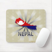Tapis De Souris Carte 2,0 de drapeau du Népal (Avec souris)