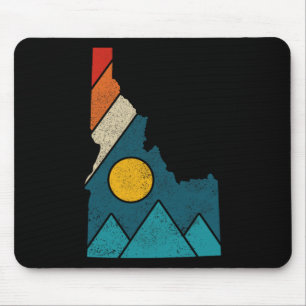 Tapis De Souris Carte ancienne de l'Idaho Montagnes Randonnée Camp