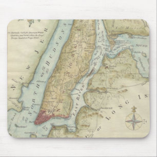 Tapis De Souris Carte ancienne de New York City (1869)
