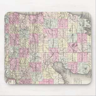 Tapis De Souris Carte ancienne du Michigan (1855)