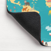 Tapis De Souris Carte animale du monde pour des enfants (Coin)