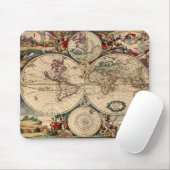 Tapis De Souris Carte antique de Justus Danckerts Mousepad (Avec souris)