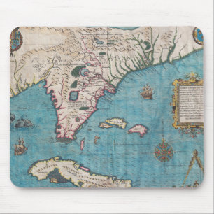 Tapis De Souris Carte antique de la Floride et du Cuba