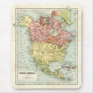 Tapis De Souris Carte antique de l'Amérique du Nord