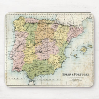 Tapis De Souris Carte antique de l'Espagne et du Portugal