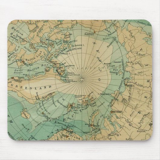 Tapis De Souris Carte antique de l'océan Arctique (Devant)