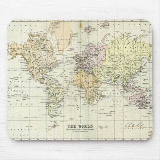 Tapis De Souris Carte antique du monde (Devant)