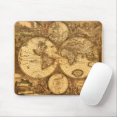 Tapis De Souris Carte antique du monde (Avec souris)