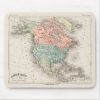 Carte cartographique vintage de l'Amérique du Nord
