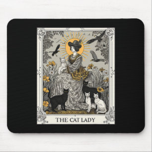 Tapis De Souris Carte Cat Lady Tarot Femme gothique Vintage Chat M