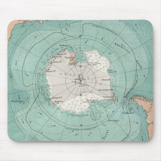 Tapis De Souris Carte classique de l'Antarctique (Devant)