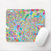 Tapis De Souris Carte colorée de Denver (Avec souris)