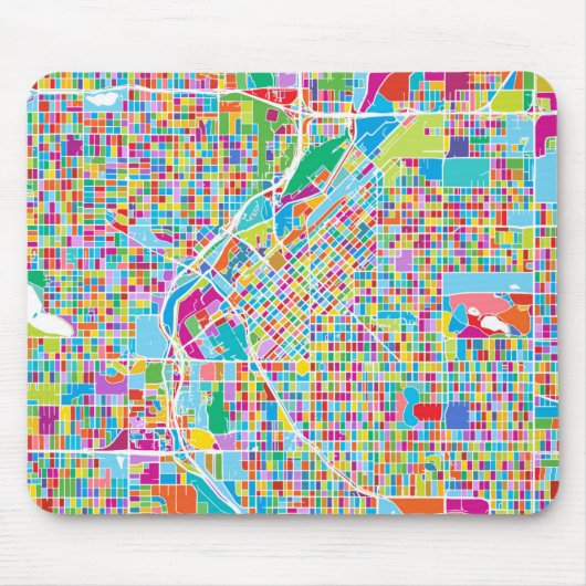 Tapis De Souris Carte colorée de Denver (Devant)