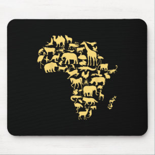 Tapis De Souris Carte d'Afrique Animaux Mélanine Africain Histoire