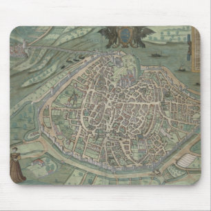 Tapis De Souris Carte d'Avignon, de "Civitates Orbis Terrarum" par