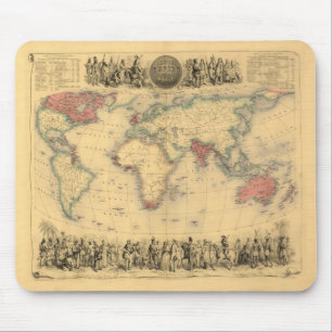 Tapis De Souris carte de 1850's d'Empire Britannique dans le monde