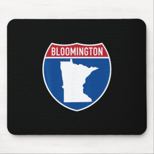Tapis De Souris Carte de Bloomington Minnesota Panneau routier Int