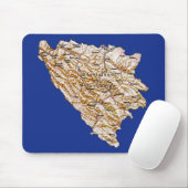 Tapis De Souris Carte de Bosnie-Herzégovine Mousepad (Avec souris)