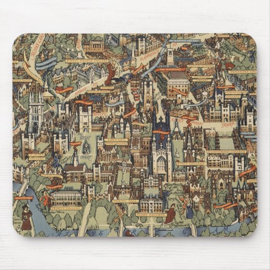 Tapis De Souris Carte de Cambridge, Angleterre (Devant)