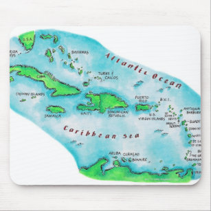 Tapis De Souris Carte de Caraïbes