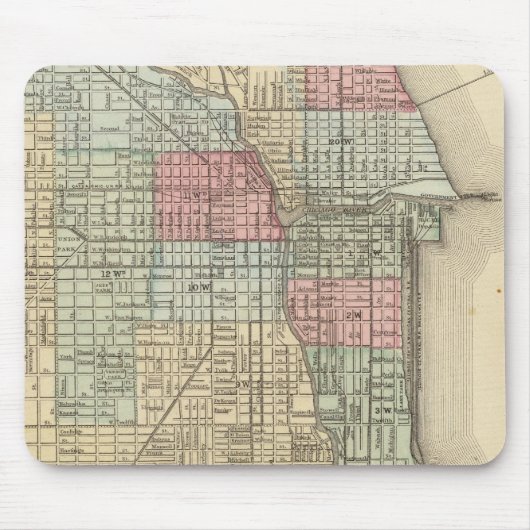 Tapis De Souris Carte de Chicago par Mitchell (Devant)