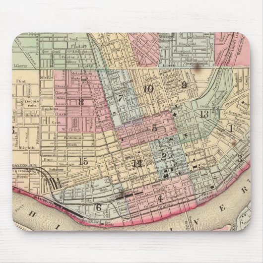 Tapis De Souris Carte de Cincinnati par Mitchell (Devant)