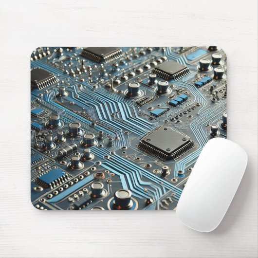 Tapis De Souris Carte de circuit bleu (Avec souris)