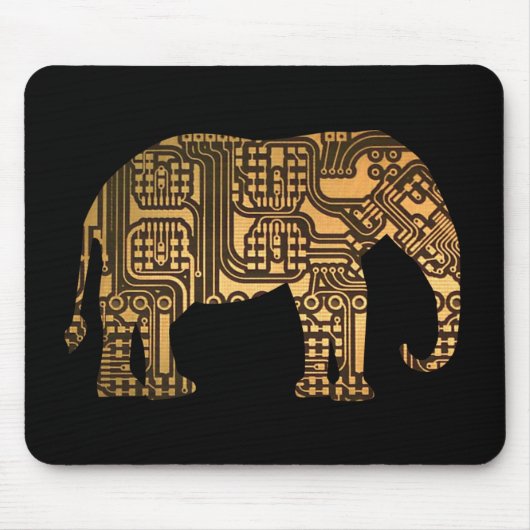 Tapis De Souris Carte de circuit éléphant en cuivre (Devant)