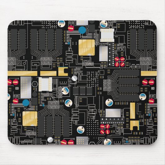 Tapis De Souris Carte de circuit noir (Devant)