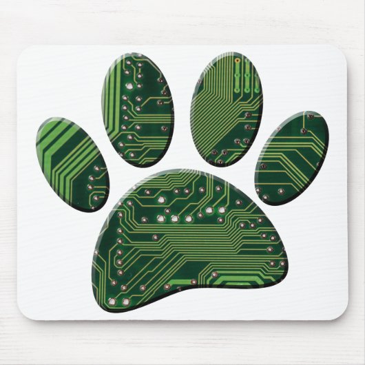 Tapis De Souris Carte de circuit Pawprint Dog (Devant)
