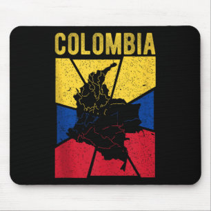 Tapis De Souris Carte de Colombie Drapeau Patriote Expatrié Nation