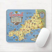 Tapis De Souris Carte de Cornwall, Angleterre (Avec souris)
