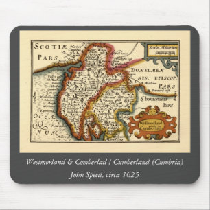 Tapis De Souris Carte de Cumbria (Westmorland, Cumberland)