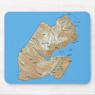 Tapis De Souris Carte de Djibouti Mousepad