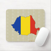 Tapis De Souris Carte de drapeau de la Roumanie normale (Avec souris)