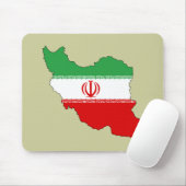 Tapis De Souris Carte de drapeau de l'Iran (Avec souris)