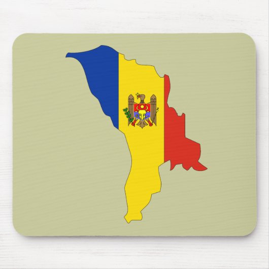 Tapis De Souris Carte de drapeau de Moldau (Devant)