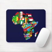 Tapis De Souris Carte de drapeau des drapeaux de l'Afrique - (Avec souris)