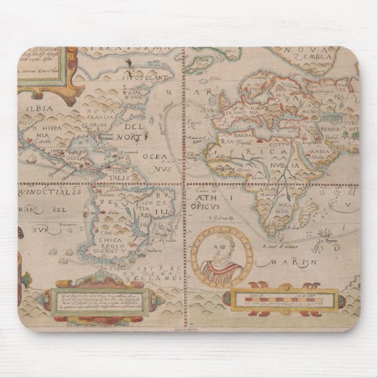 Tapis De Souris Carte de la circumnavigation de Drake du globe (Devant)