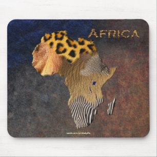 Tapis De Souris Carte de la faune africaine en Afrique