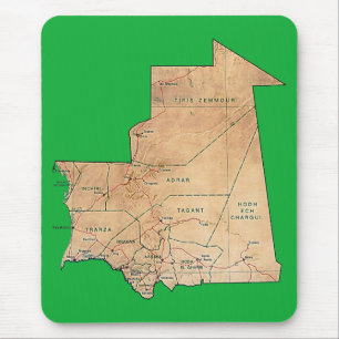 Tapis De Souris Carte de la Mauritanie Mousepad