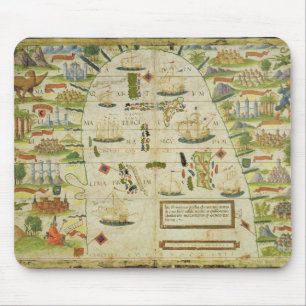 Tapis De Souris Carte de la mer de la Chine, télécopie des 'atla