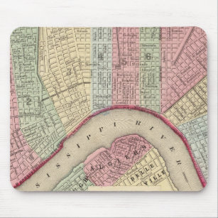 Tapis De Souris Carte de la Nouvelle-Orléans par Mitchell