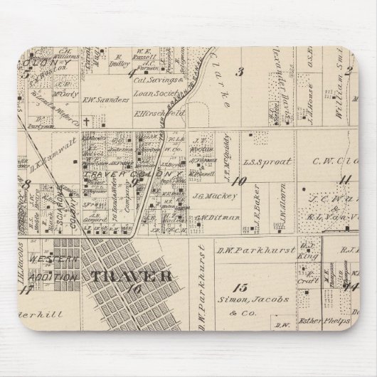 Tapis De Souris Carte de la section du comté de Tulare T17S R23E (Devant)