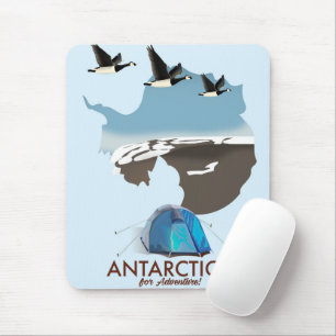 Tapis De Souris Carte de l'affiche Antarctica For Adventure Travel