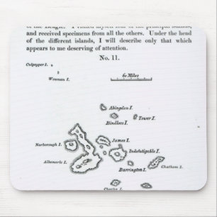 Tapis De Souris Carte de l'archipel de Galapagos, 1844