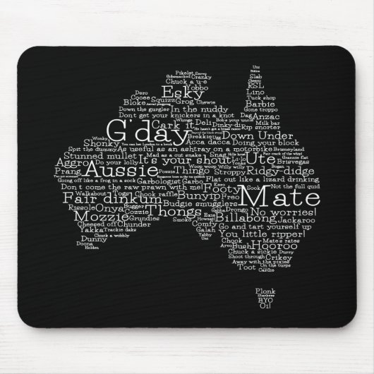 Tapis De Souris Carte de l'argot australien (Devant)