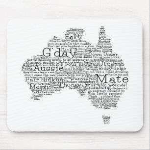 Tapis De Souris Carte de l'argot australien