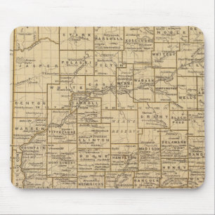 Tapis De Souris Carte de l'Atlas Indiana
